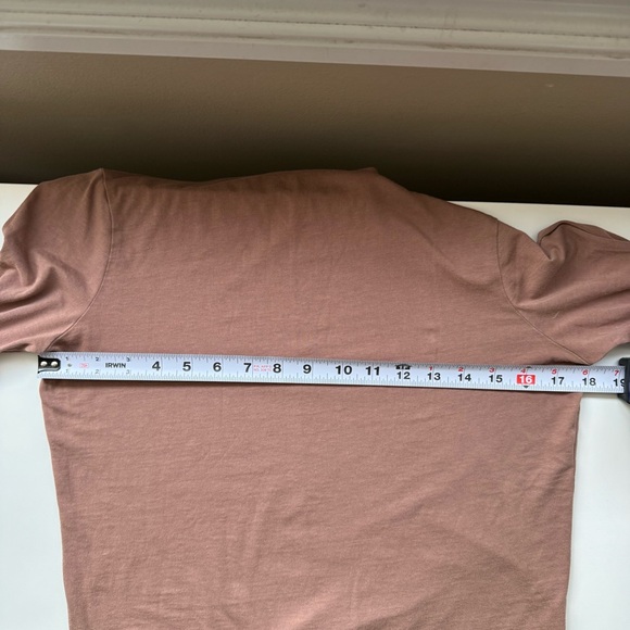 Oak + Fort Basic Mock Neck Long Sleeve Shirt/Top in Tan/Brown Size Medium - Picture 5 of 6